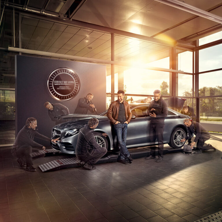 Mercedes-Herbrand Werkstattservice mit Stern.