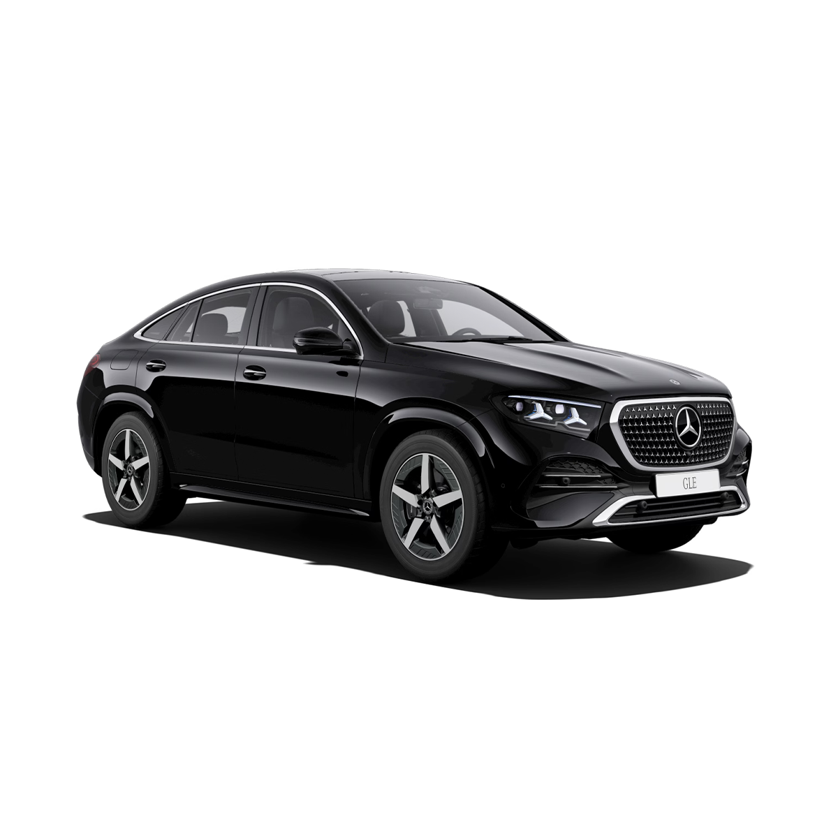 schwarzer Mercedes-Benz GLE Coupé auf weissem Hintergrund