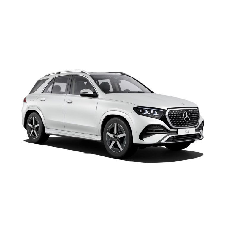 weisser Mercedes-Benz GLE auf weissem Hintergrund